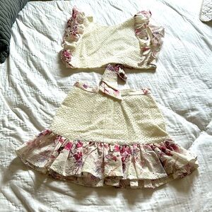 Romantic Two Piece Set Top And Skirt